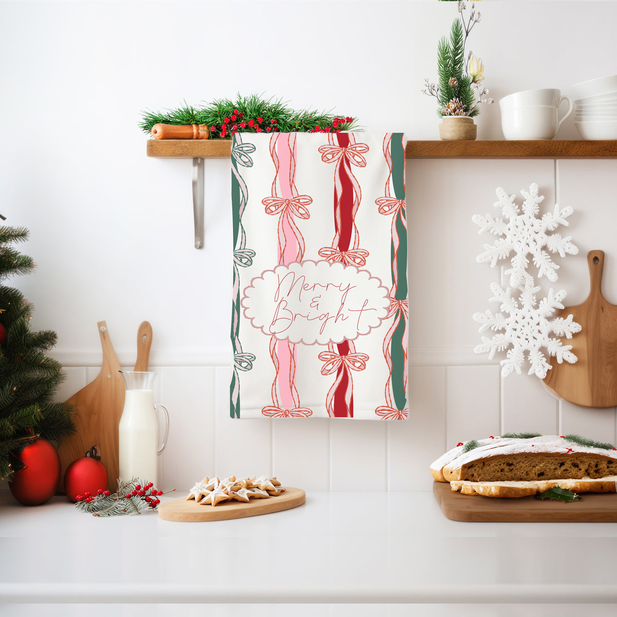 Merry Bright Coquette Flour Sack Cotton Decor Kitchen Towel