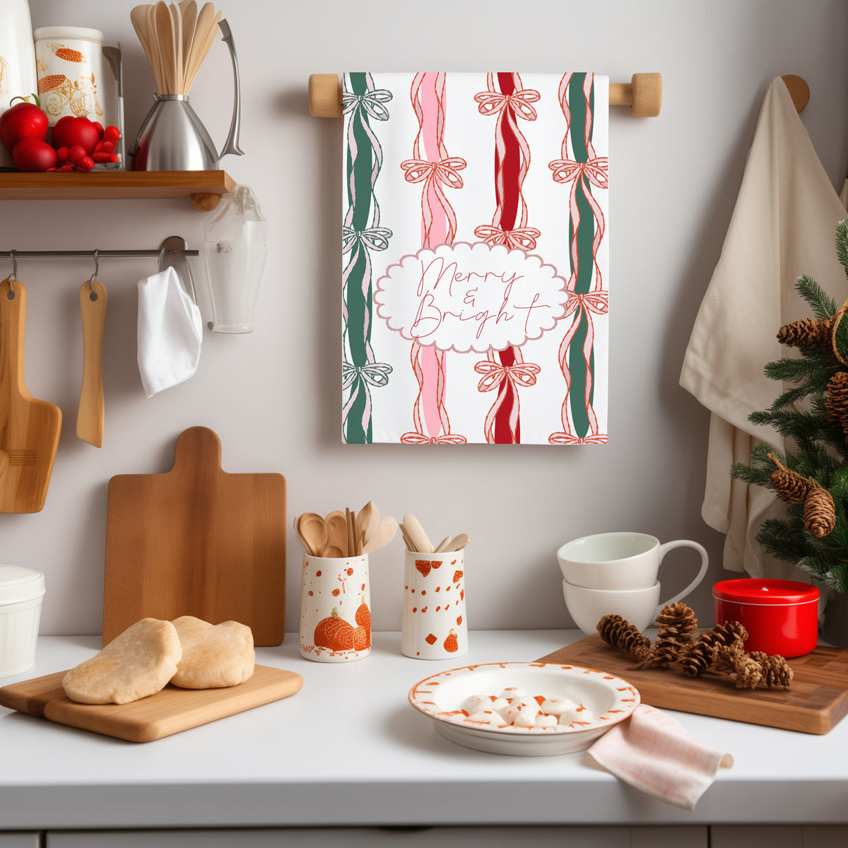Merry Bright Coquette Flour Sack Cotton Decor Kitchen Towel