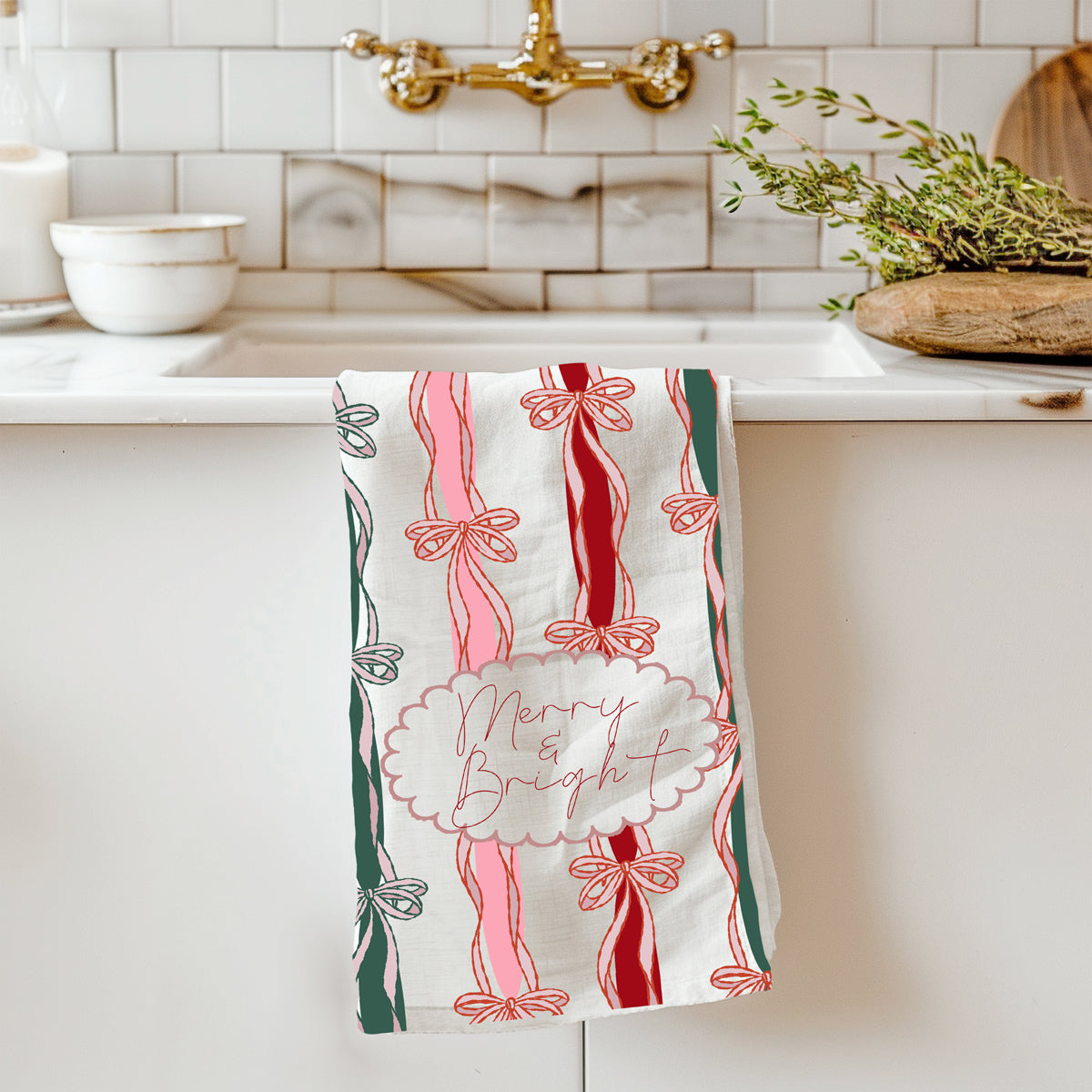 Merry Bright Coquette Flour Sack Cotton Decor Kitchen Towel