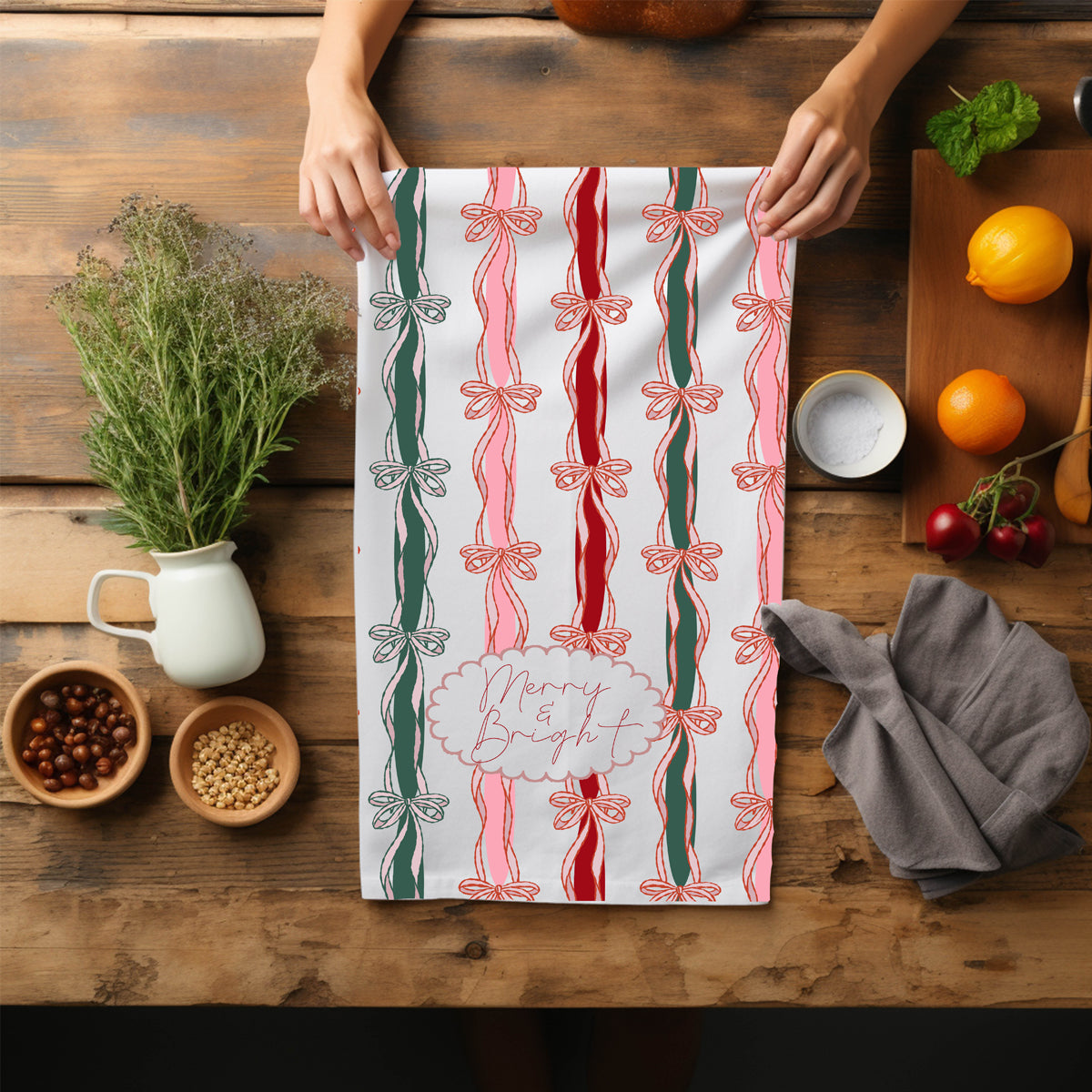 Merry Bright Coquette Flour Sack Cotton Decor Kitchen Towel