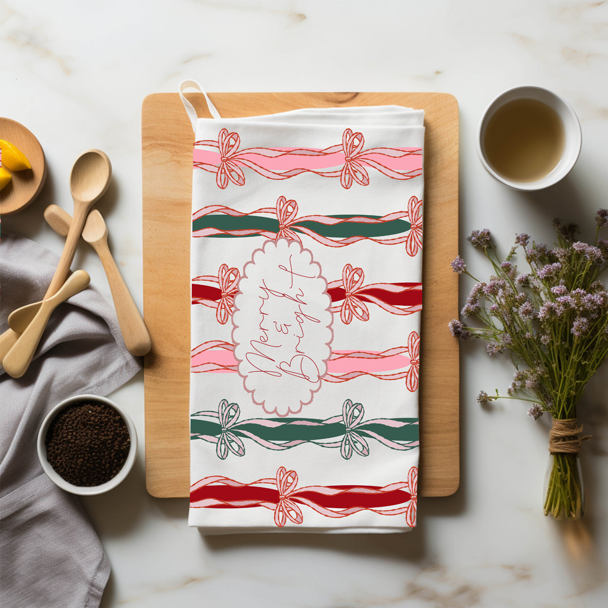 Merry Bright Coquette Flour Sack Cotton Decor Kitchen Towel