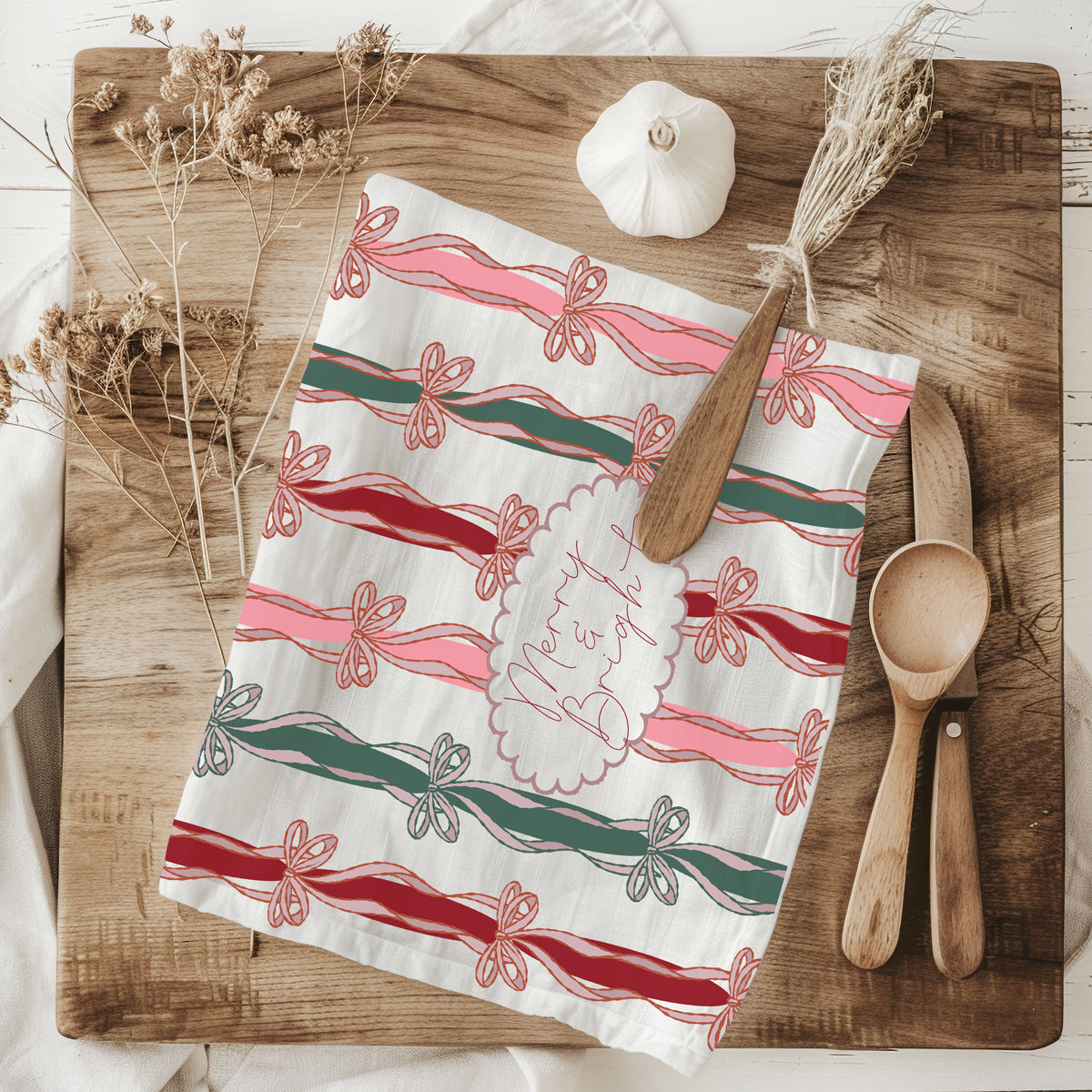 Merry Bright Coquette Flour Sack Cotton Decor Kitchen Towel