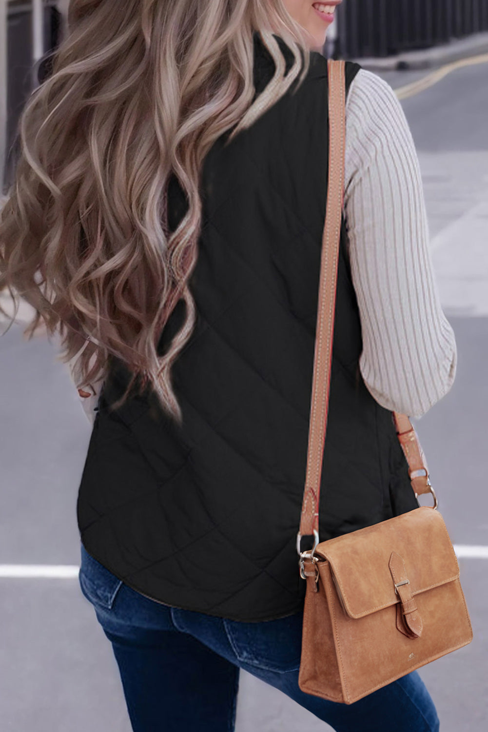 Zip Up Fleece Lined Quilted Vest