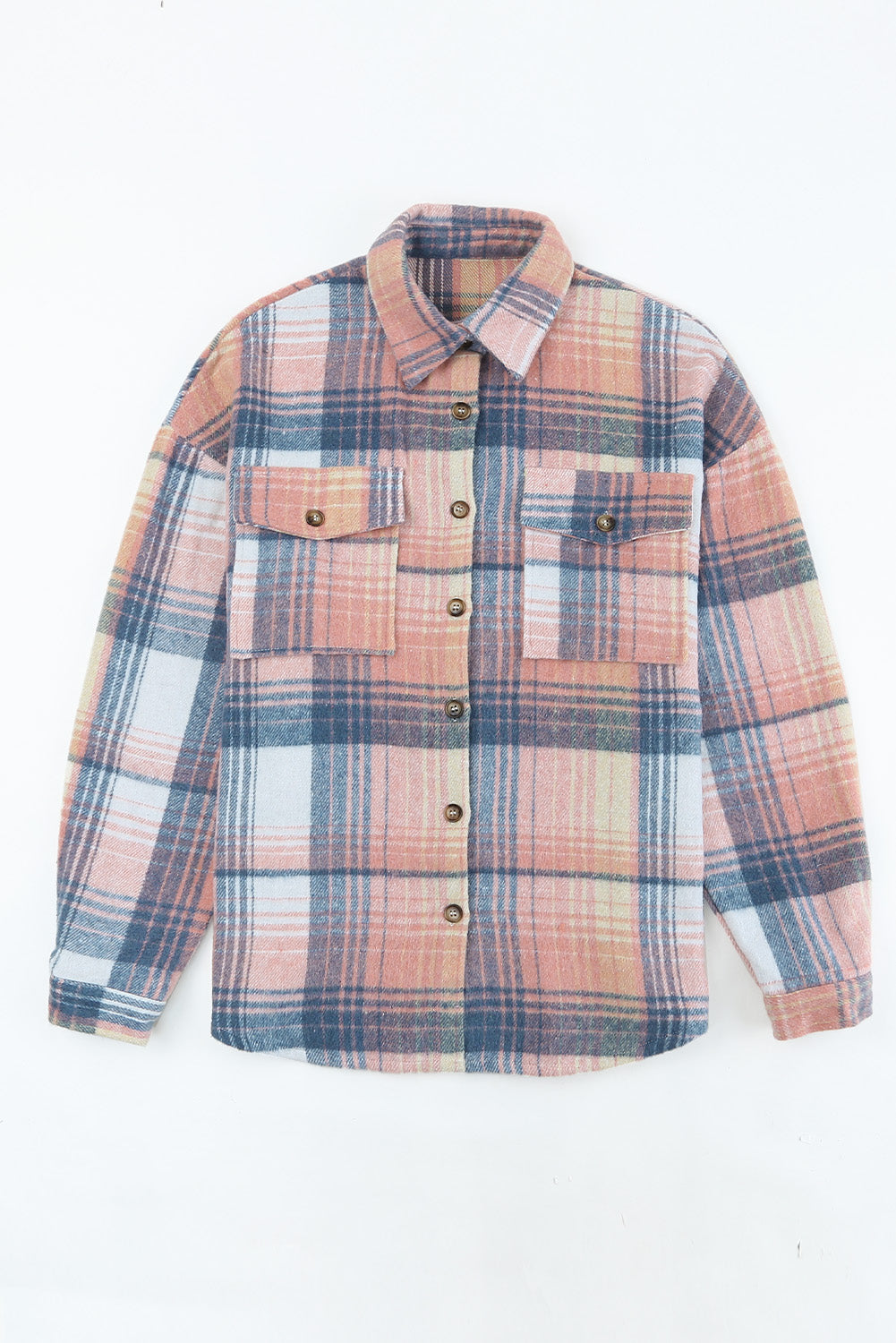 Plaid Button Up Collared Flannel Shacket (2 colors)