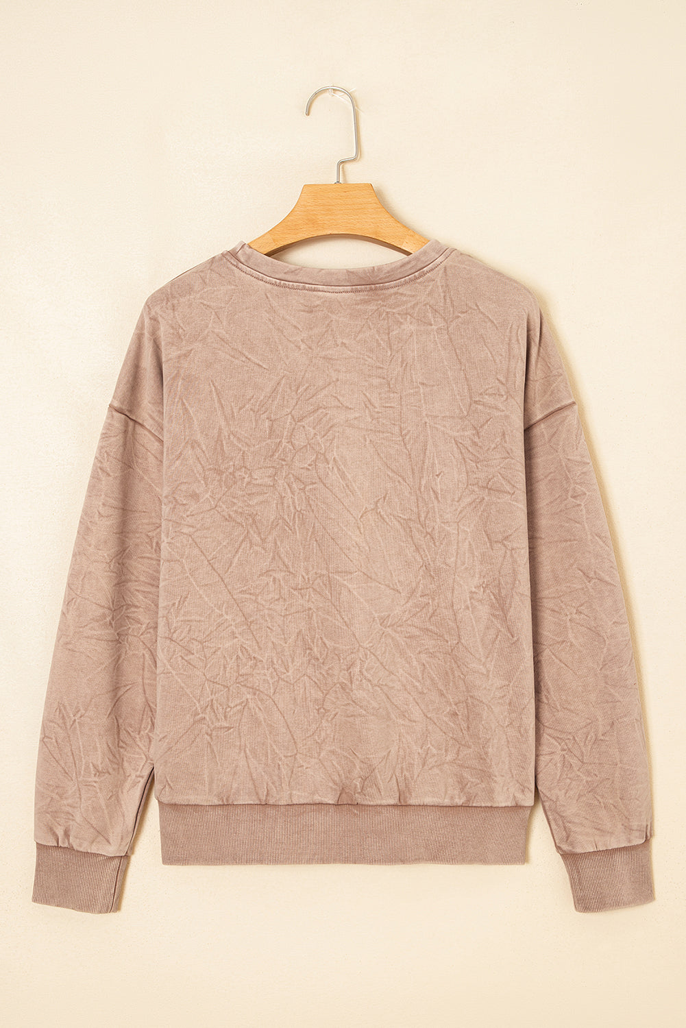Saved By Grace Letter Embroidery Mineral Wash Loose Sweatshirt