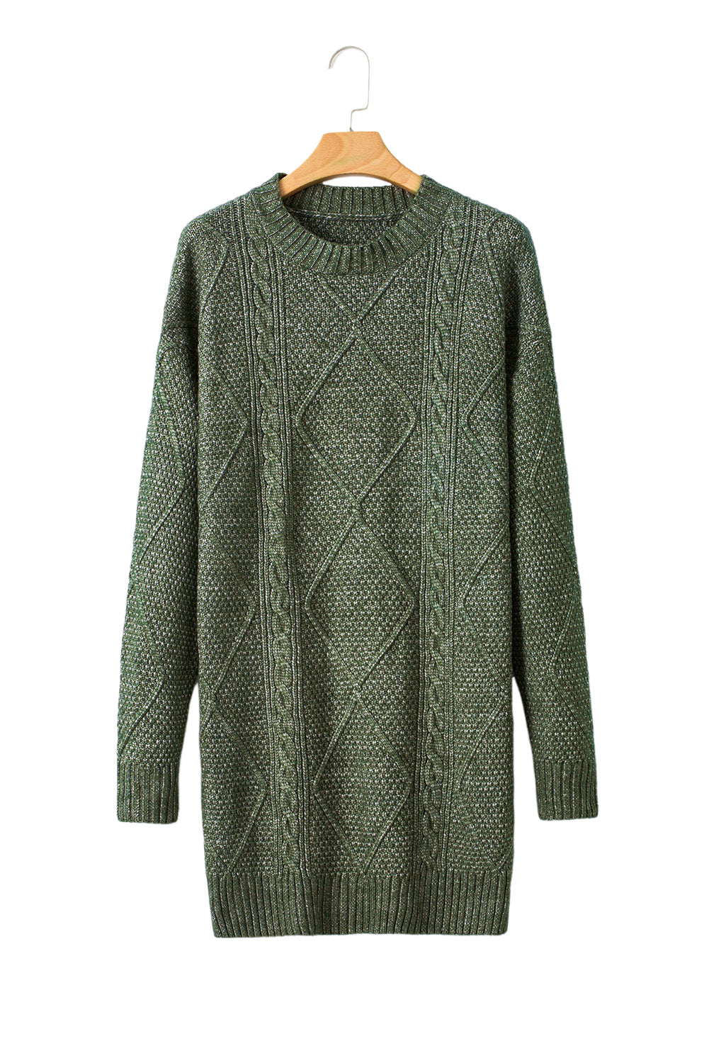 Twist Cable Knit Drop Shoulder Loose Fit Sweater Dress (4 colors)