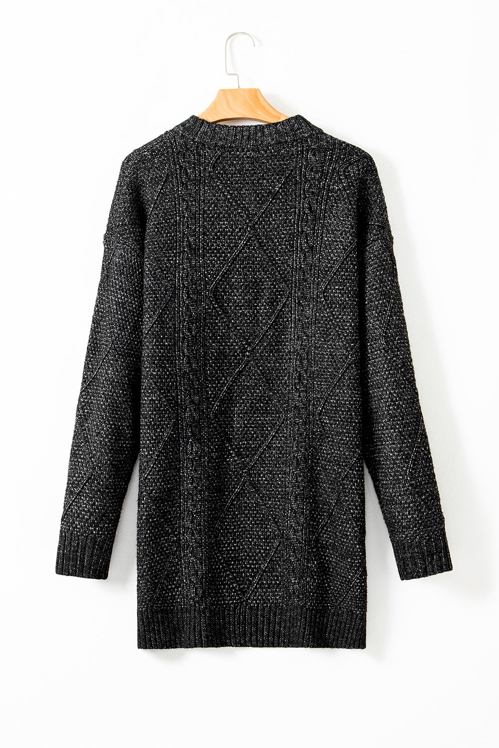 Twist Cable Knit Drop Shoulder Loose Fit Sweater Dress (4 colors)