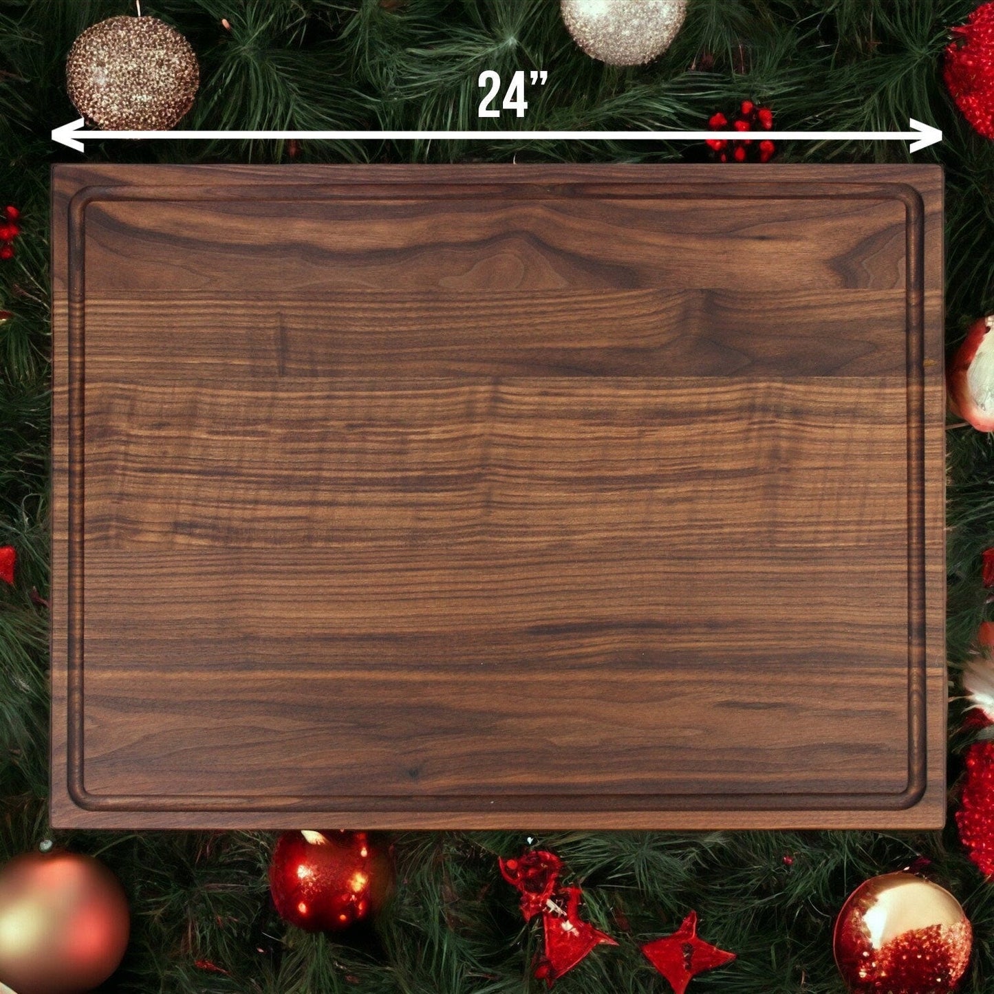 Extra Large Walnut Cutting Board, 24"x18" Charcuterie Serving Tray, 100% Made in the USA