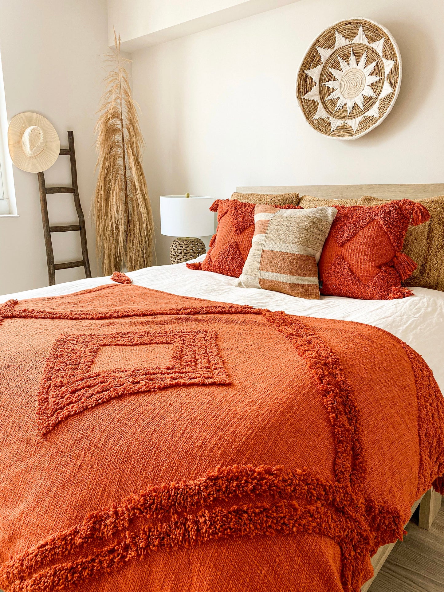 Portland Pillow Cover Beige and Orange Pattern