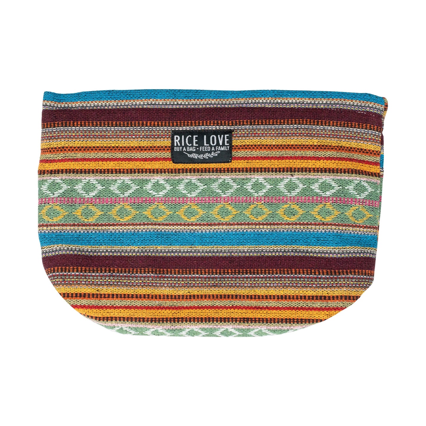 Upcycled Jute Burlap Fabric Zippered Makeup Bag