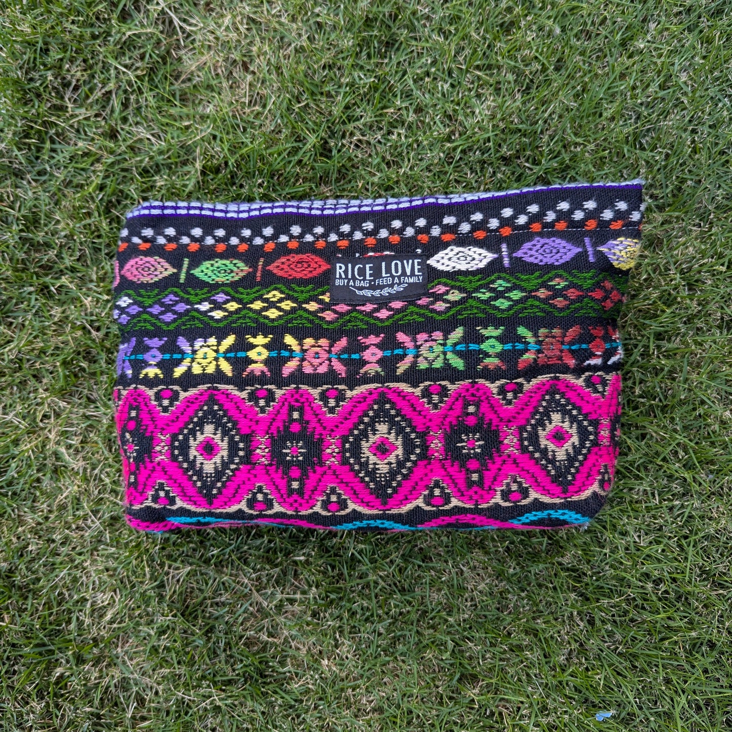 Upcycled Jute Burlap Fabric Zippered Makeup Bag