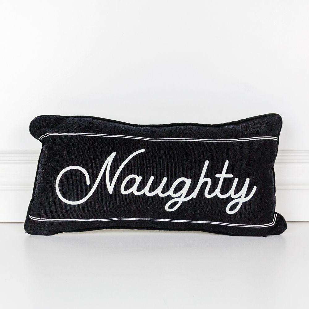 Naughty or Nice Double Sided Canvas Pillow