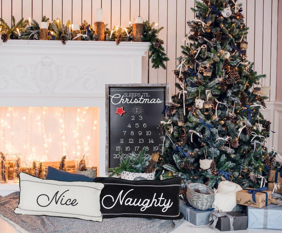 Naughty or Nice Double Sided Canvas Pillow