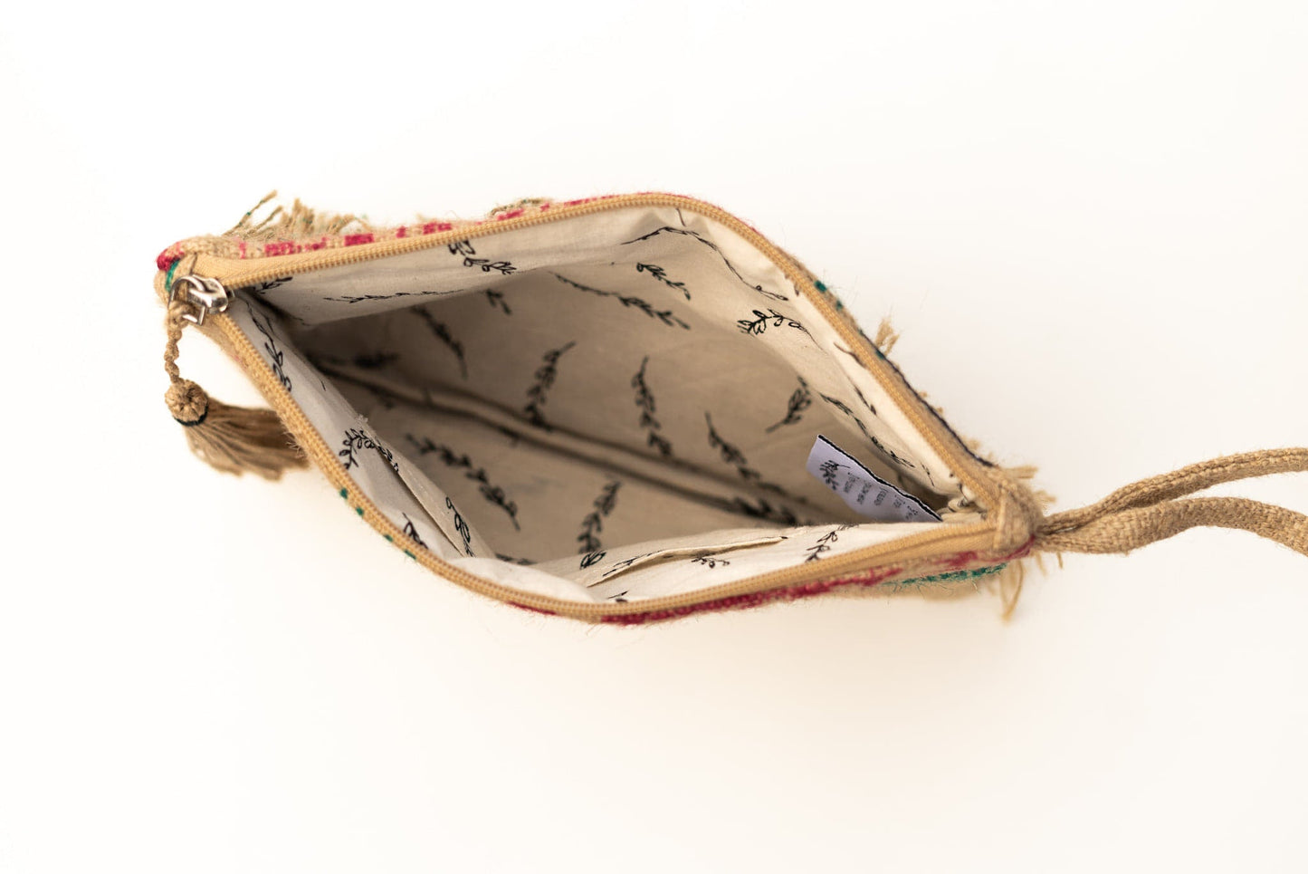 Recycled Sustainable Fringe Tassel Zippered Clutch
