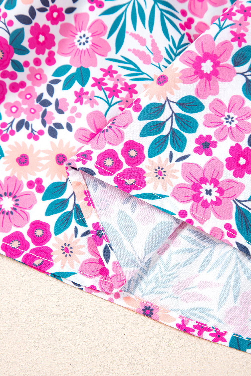 Aqua & Pink Plus Size Floral A-line Dress