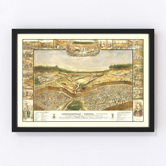 Vintage Andersonville Prison Map 1885