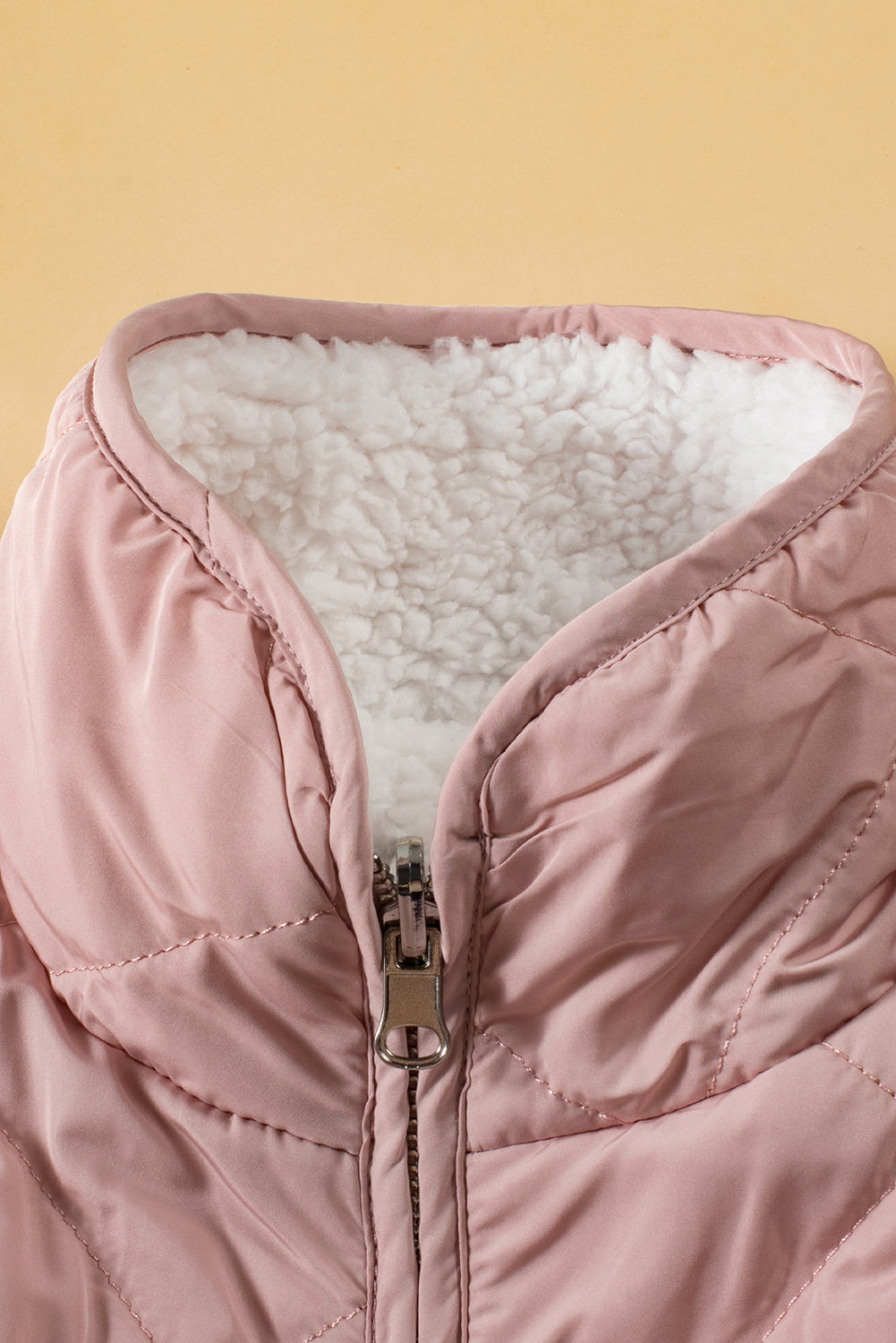 Zip Up Fleece Lined Quilted Vest