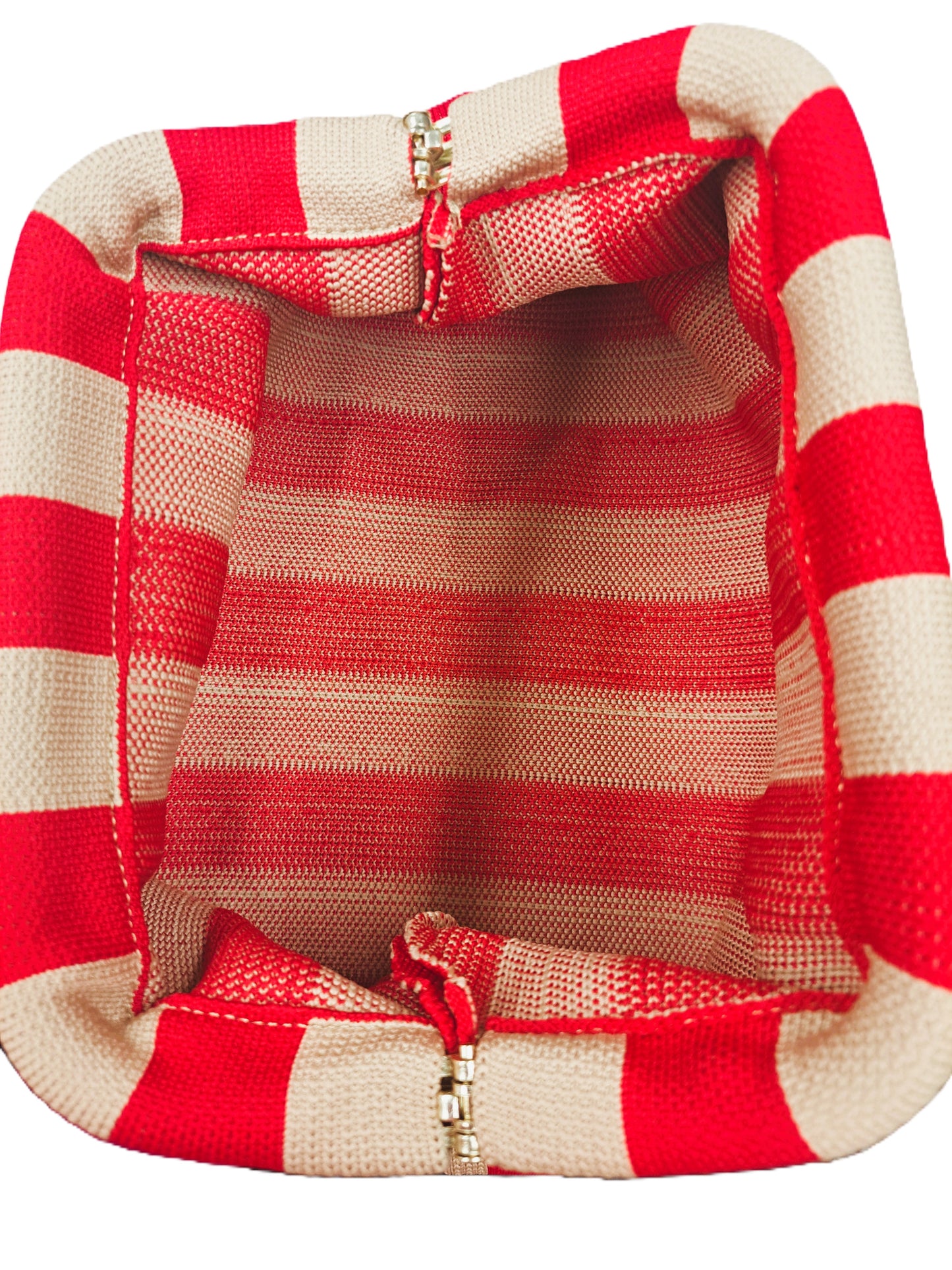 Small striped clutch