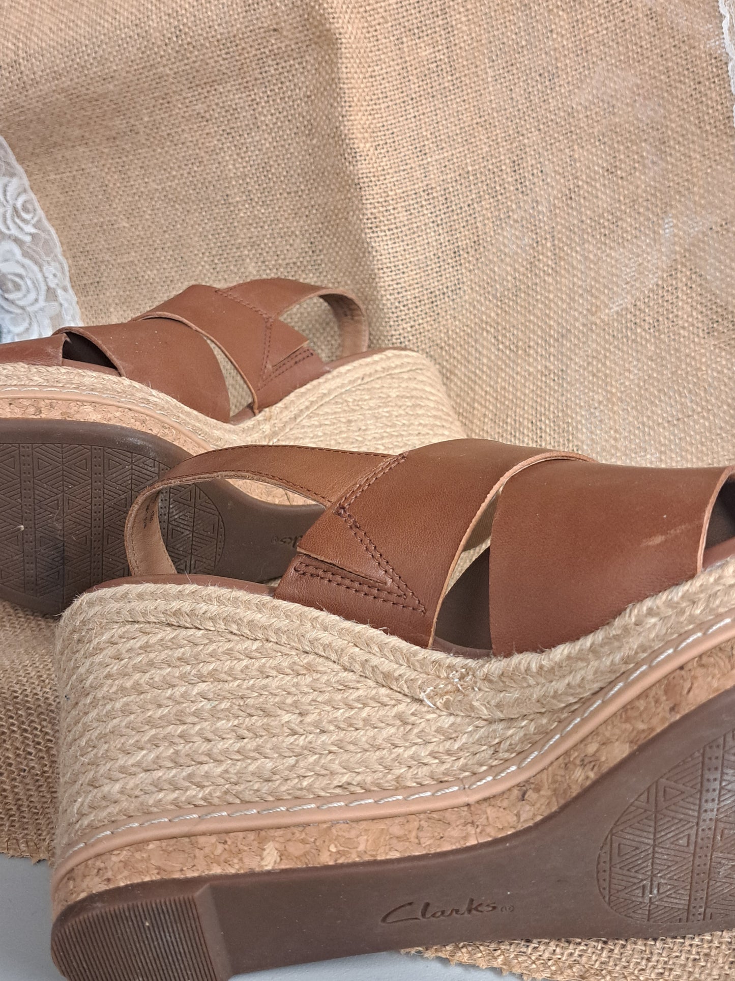 Clarks espadrille sandals Sz 10