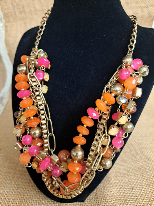 Coral Bling Necklace *PL*