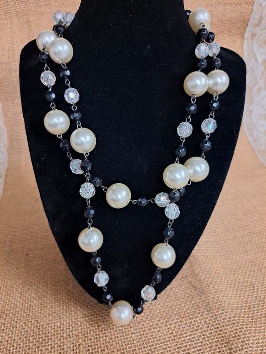 Pearls & Black Necklace *PL*