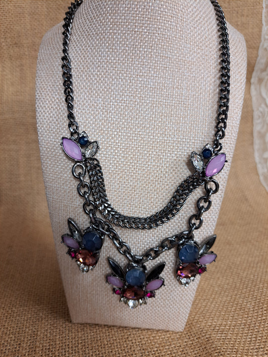 Blue & Purple Statement Necklace *PL*