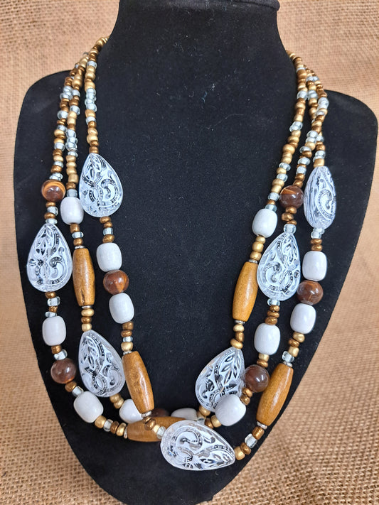 Three Strand Neutral Necklace