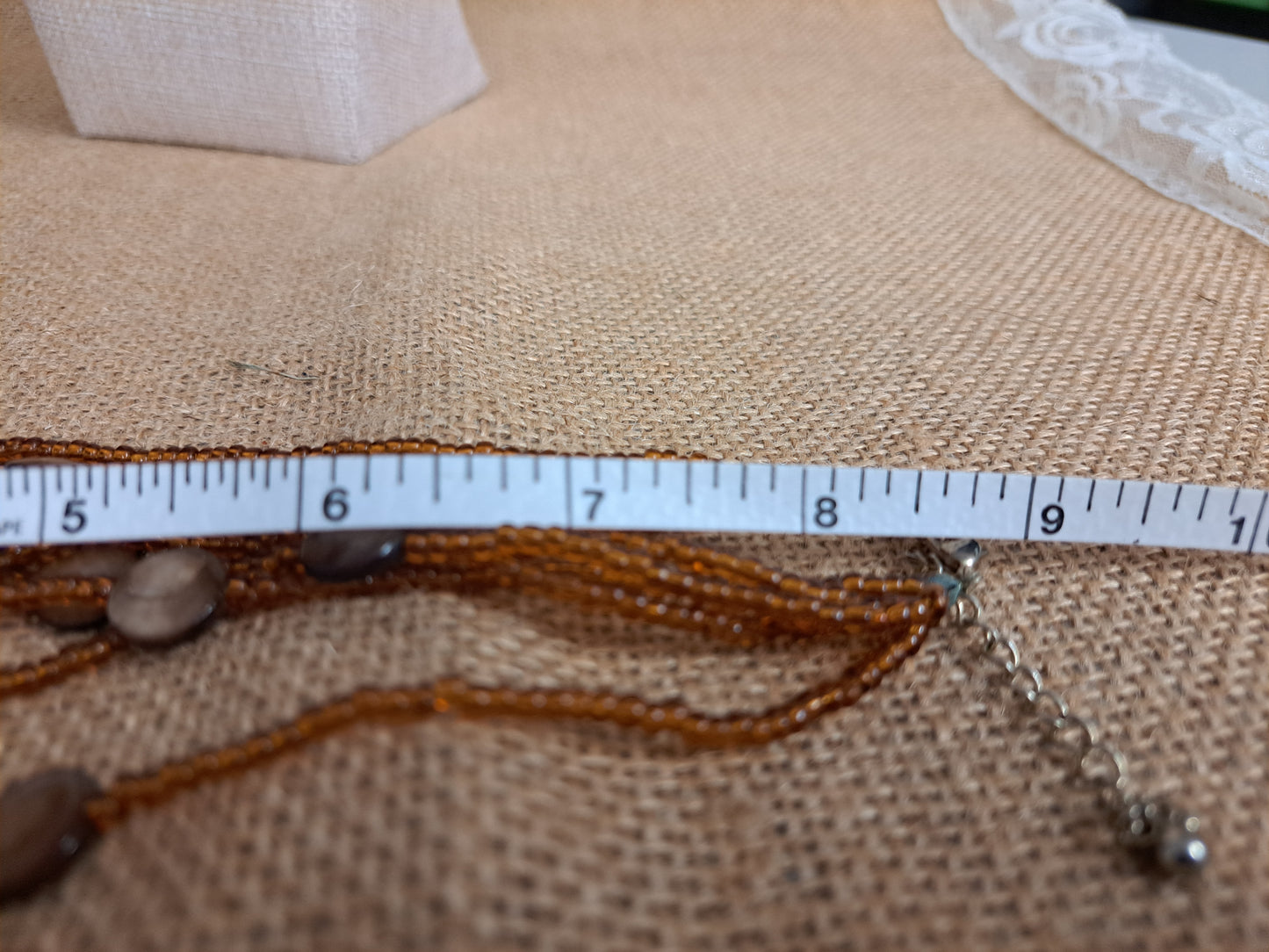 Bronze & Carmel Beaded Necklace *PL*