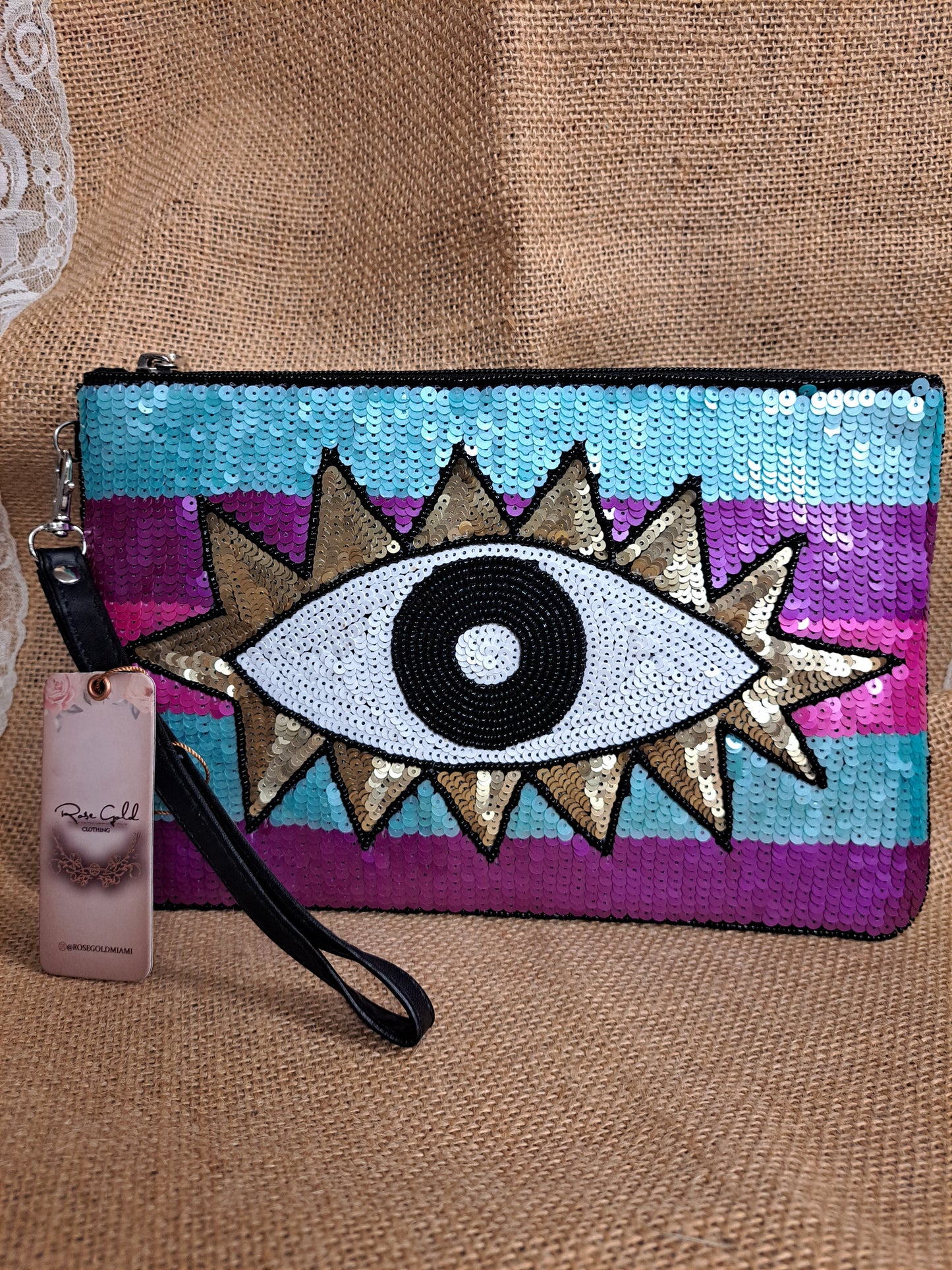 Shimmering Eye Clutch/Wristlet