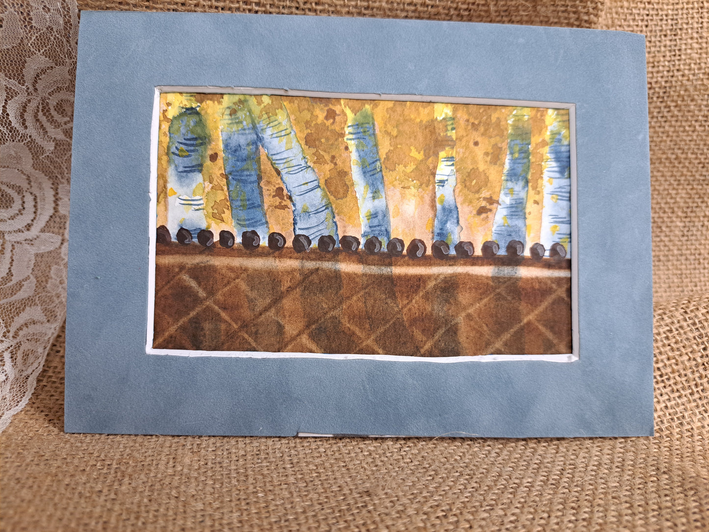 Leslie Ball signed watercolor 4 x 6