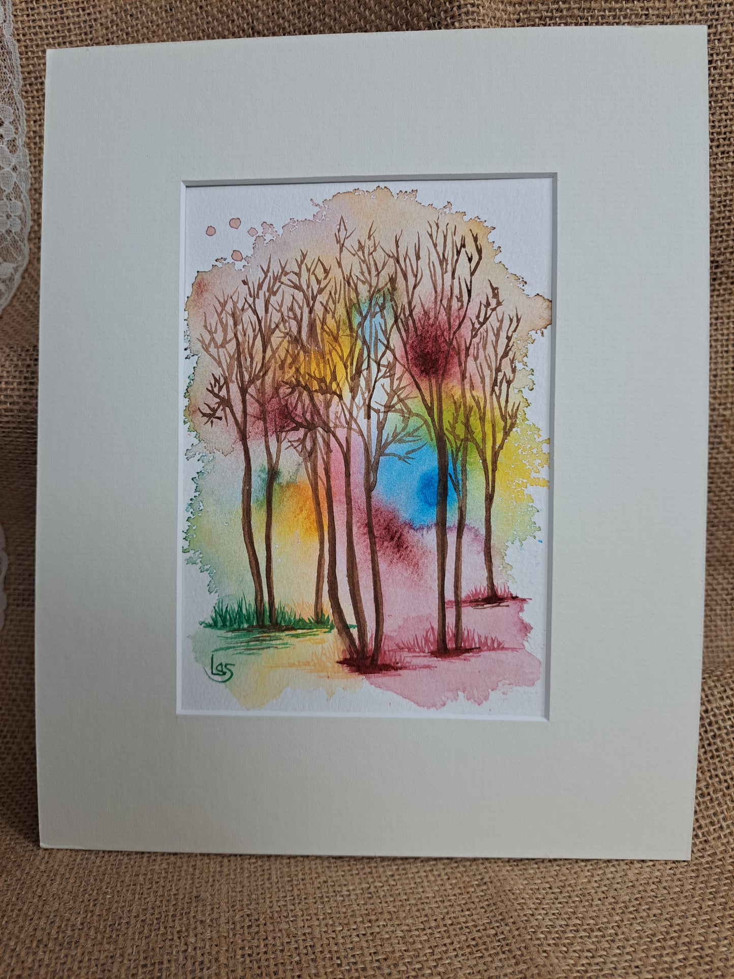Leslie Ball signed watercolor 8 x 10