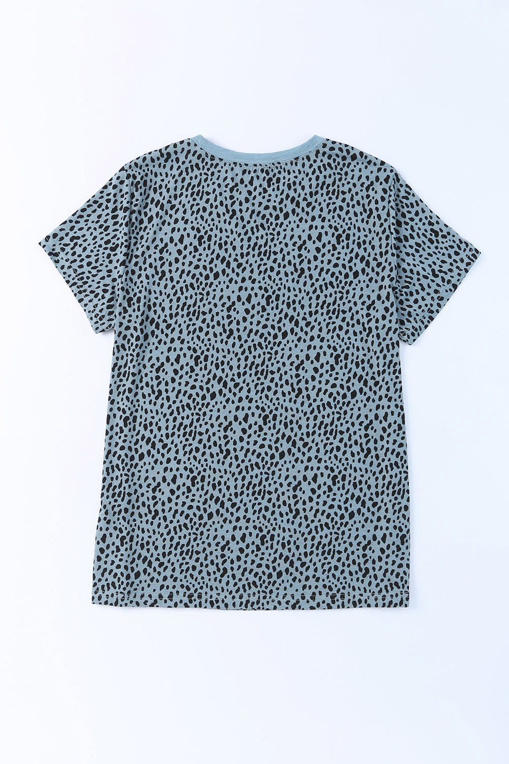 Cheetah Print Casual Crew Neck Tee