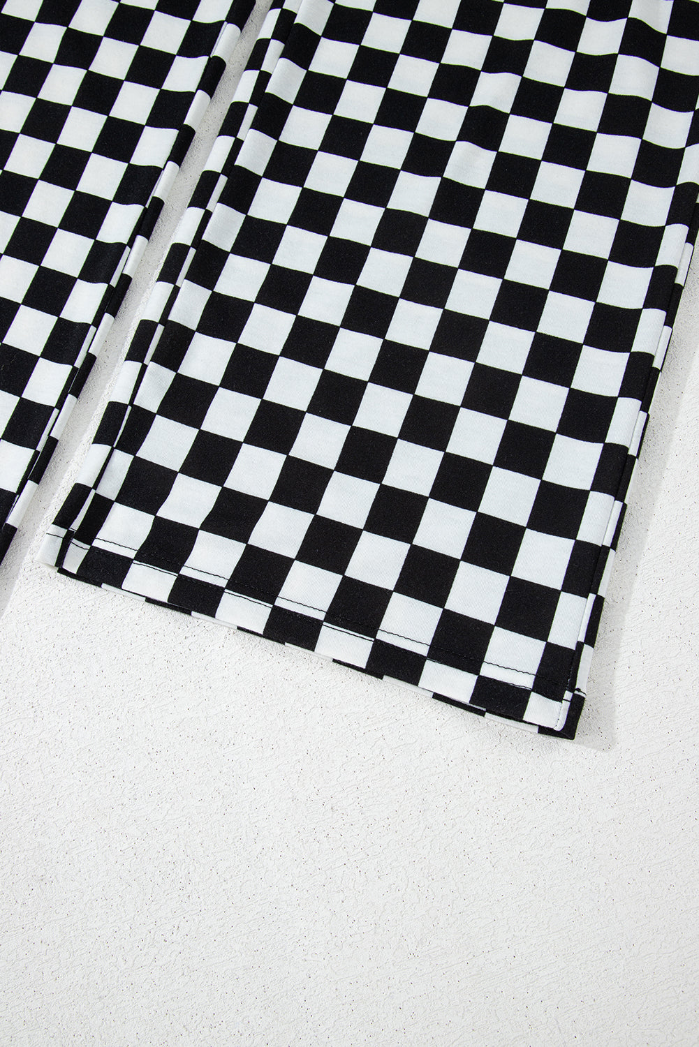 Checkered Print Long Sleeve Loose Fit Pajama Set