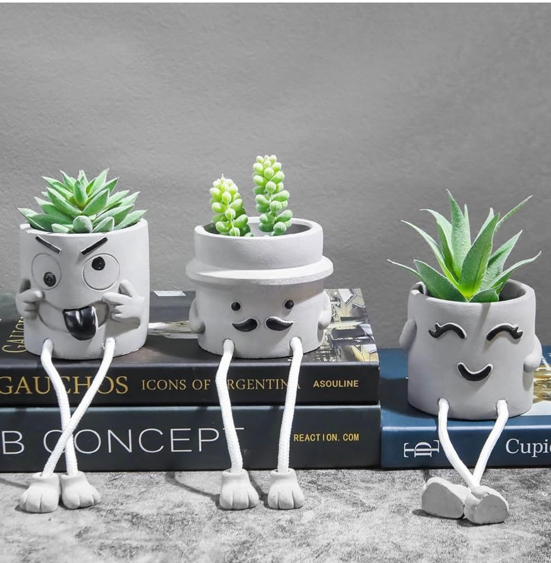 Set of 3 Humorous Faux Plants