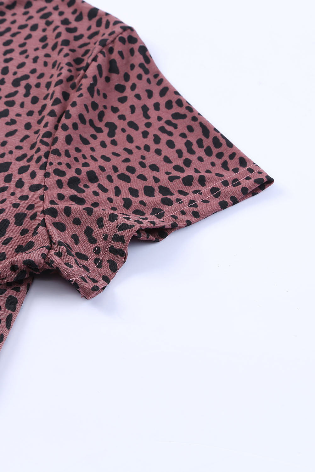 Cheetah Print Casual Crew Neck Tee