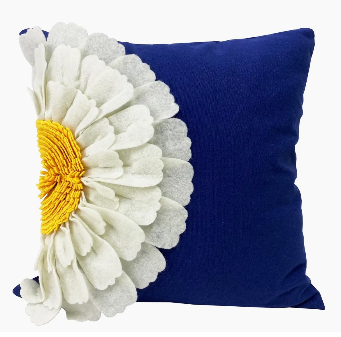 Embroidered Flower Pillow Cover