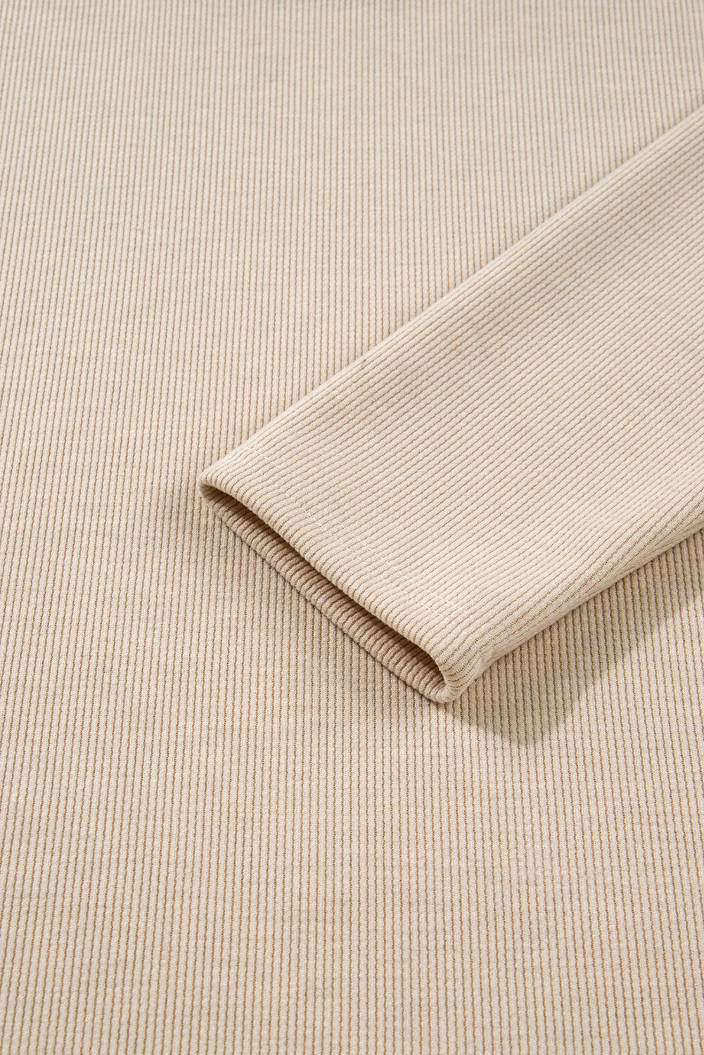 Parchment Drawstring Pullover Hoodie and High Waist Pants Corduroy Suit