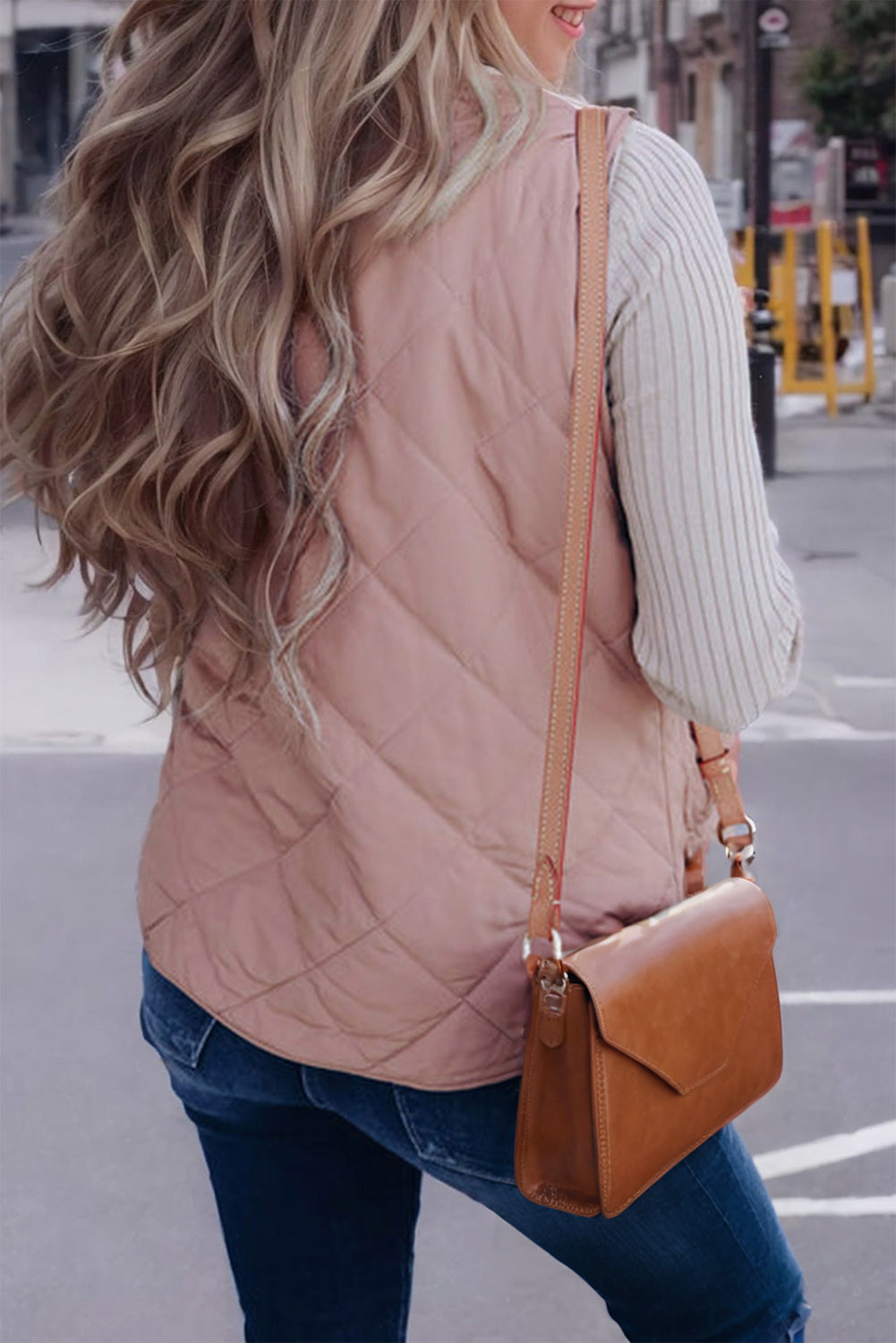 Zip Up Fleece Lined Quilted Vest