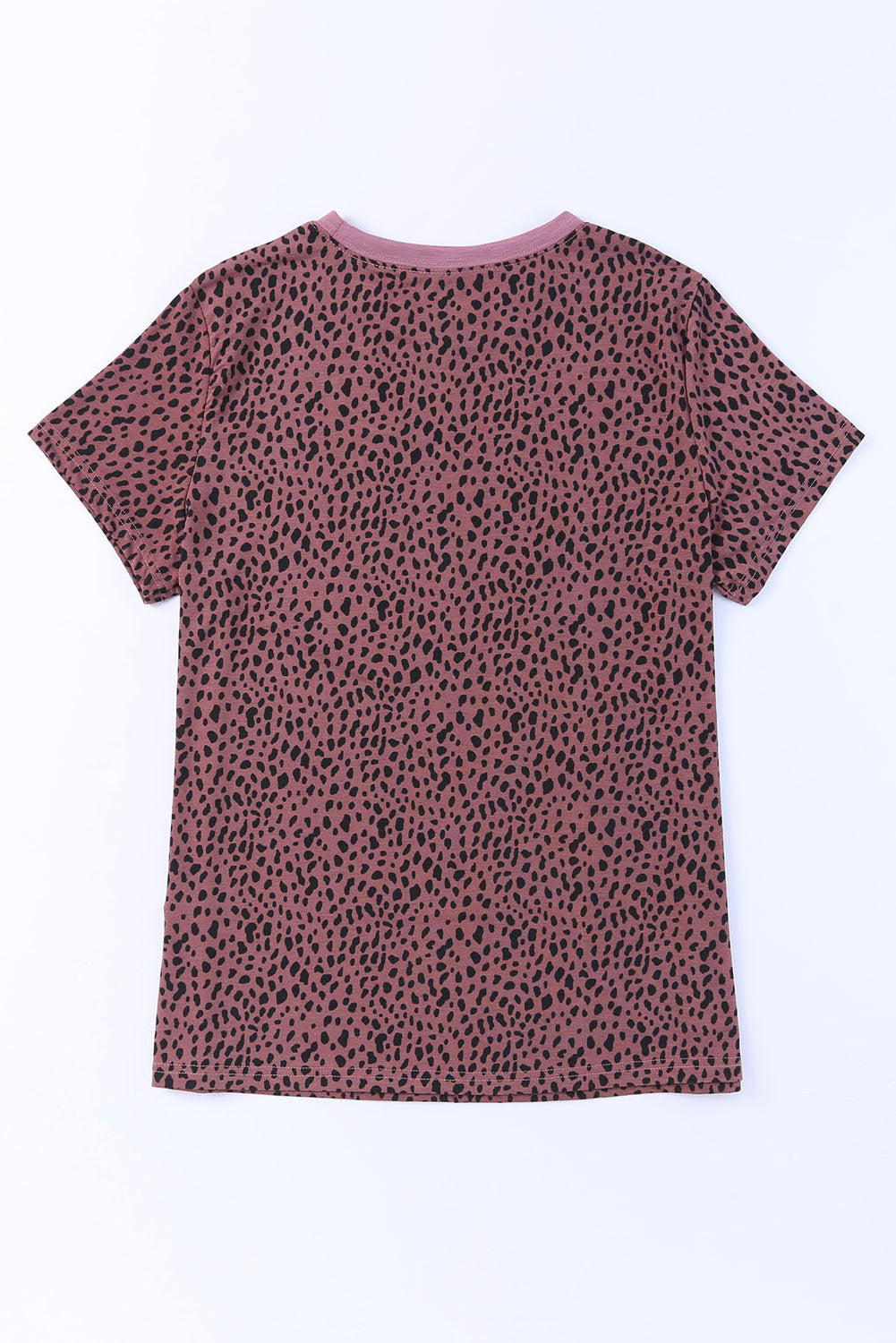 Cheetah Print Casual Crew Neck Tee