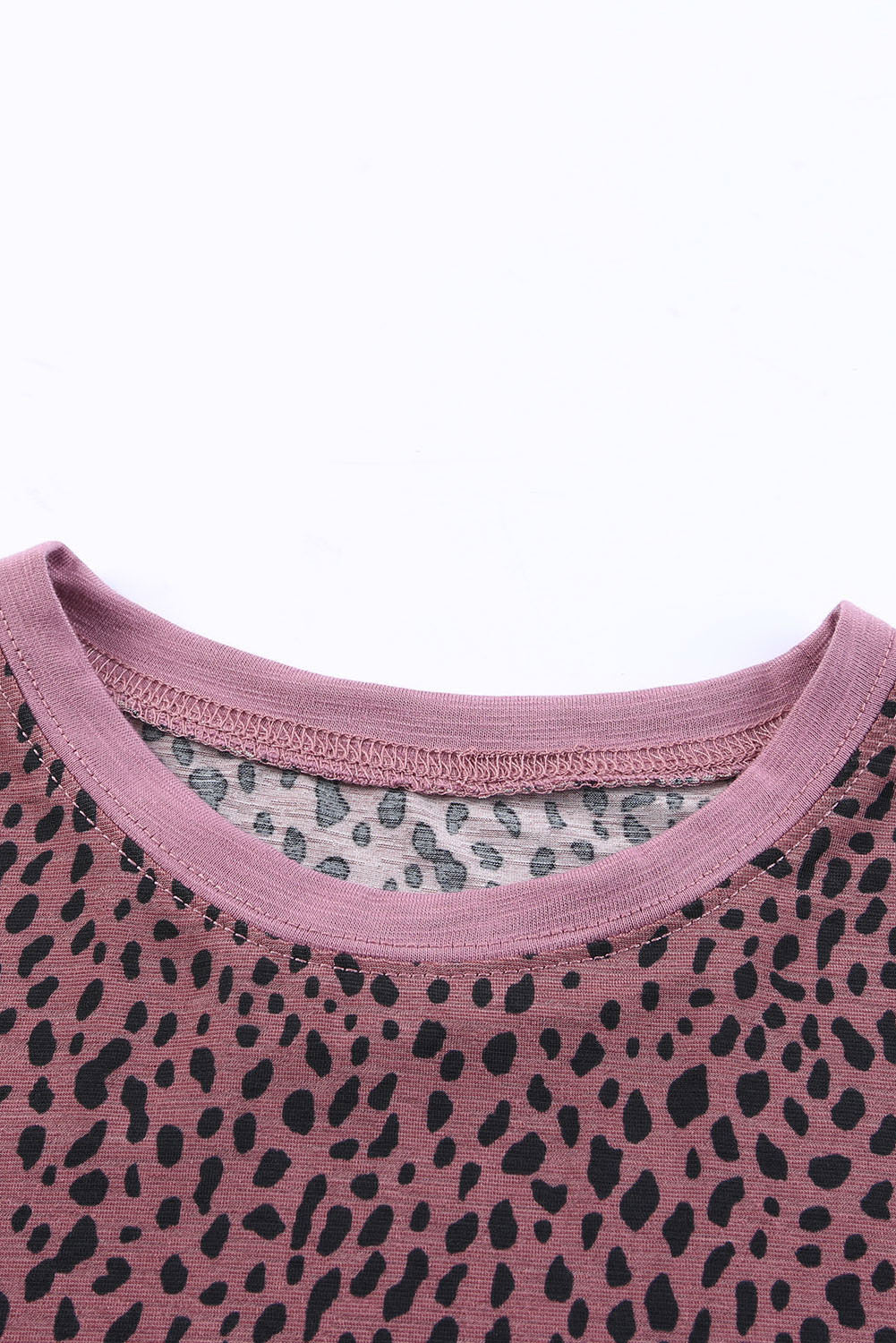 Cheetah Print Casual Crew Neck Tee