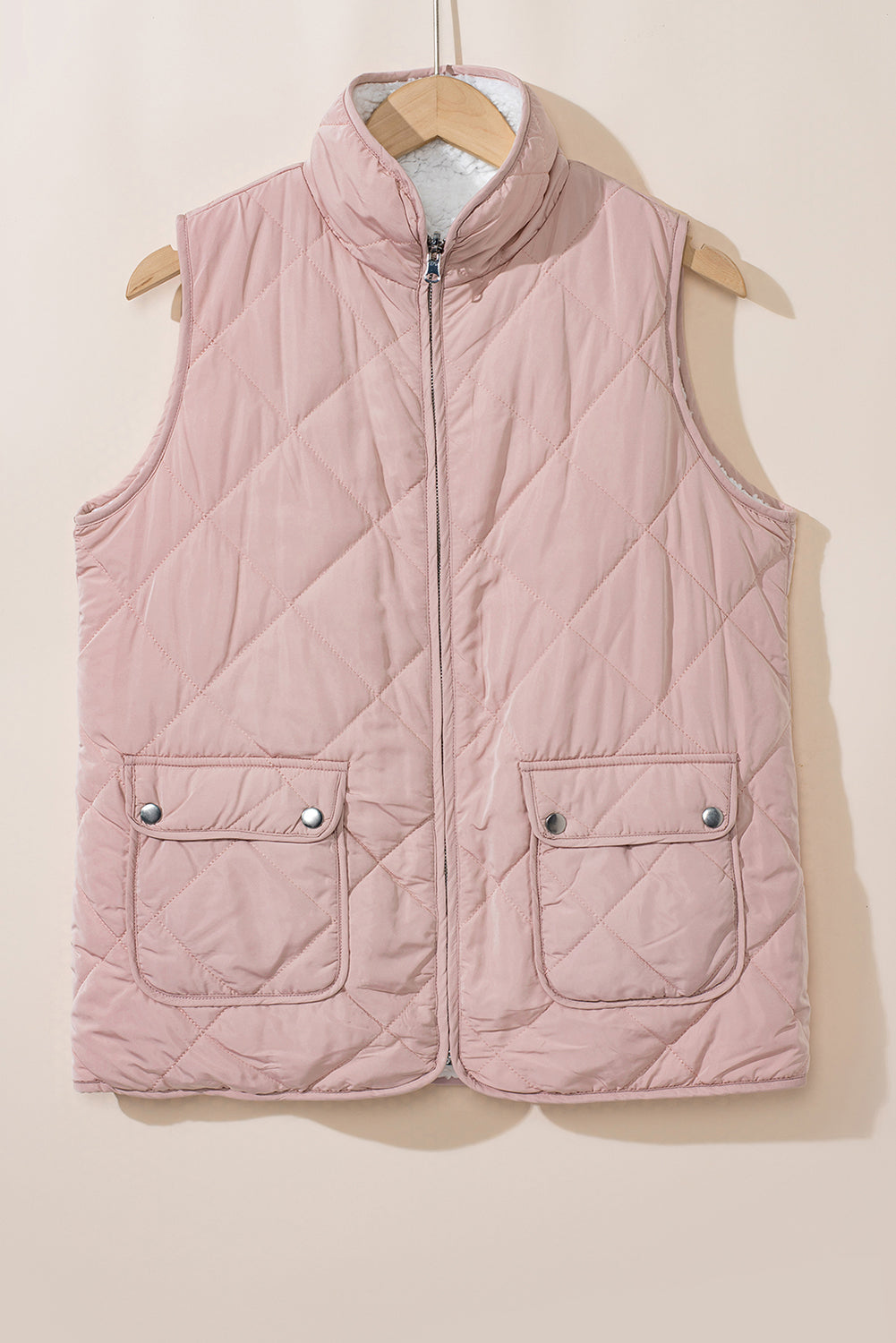Zip Up Fleece Lined Quilted Vest