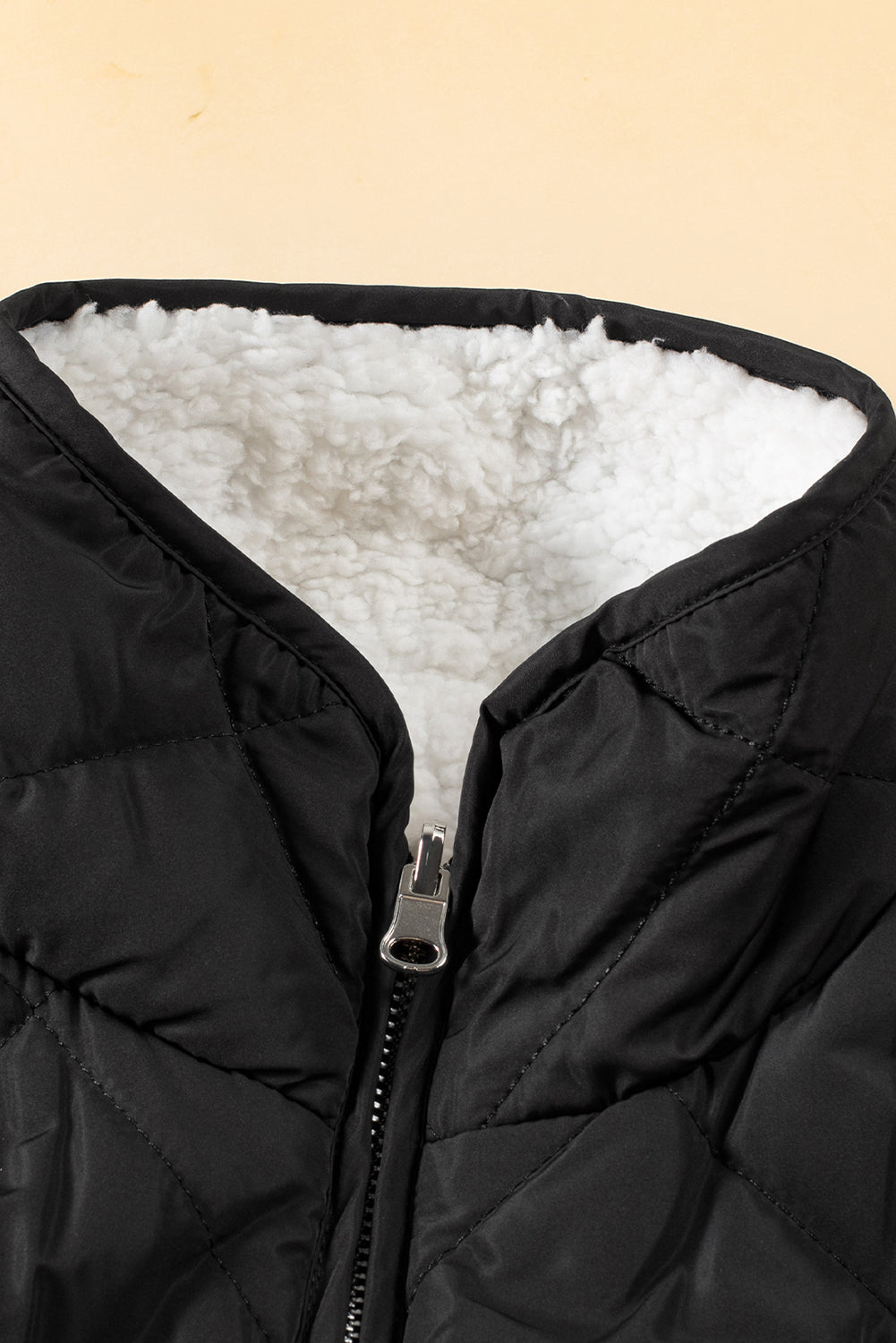 Zip Up Fleece Lined Quilted Vest