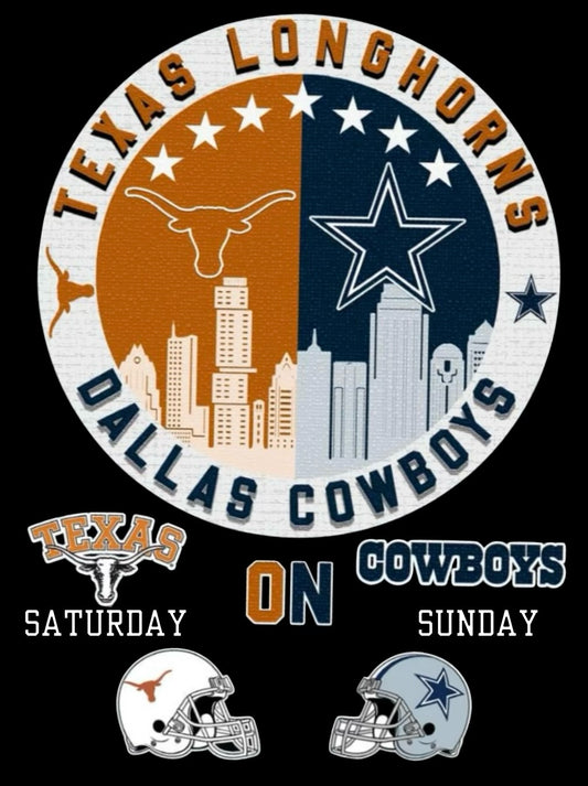 Texas Longhorns and Dallas Cowboys Graphic Tee