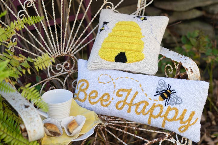 Bee Happy Hook Pillow