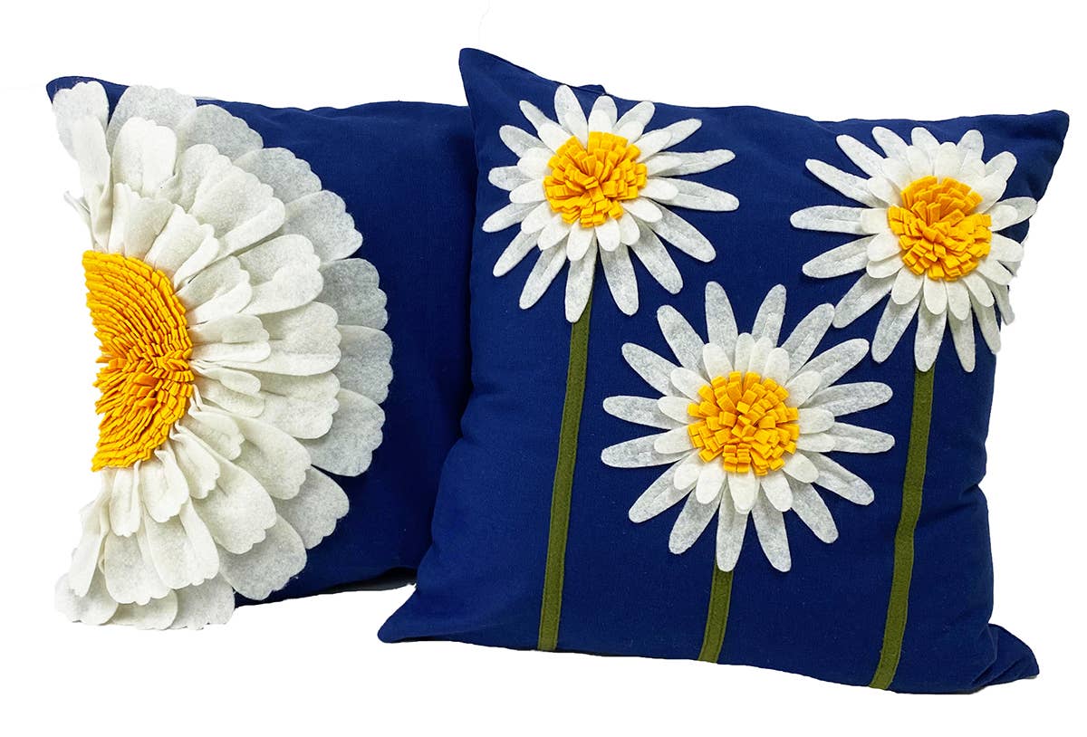 Handmade 3D Sunflower Cotton 18" Decorative Throw Pillow Half Sunflower