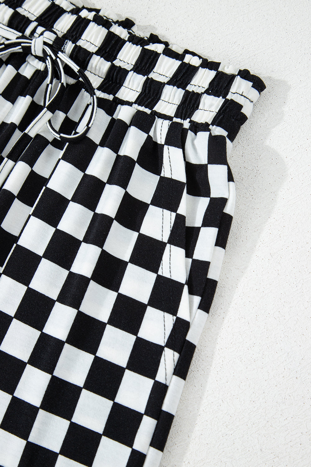 Checkered Print Long Sleeve Loose Fit Pajama Set