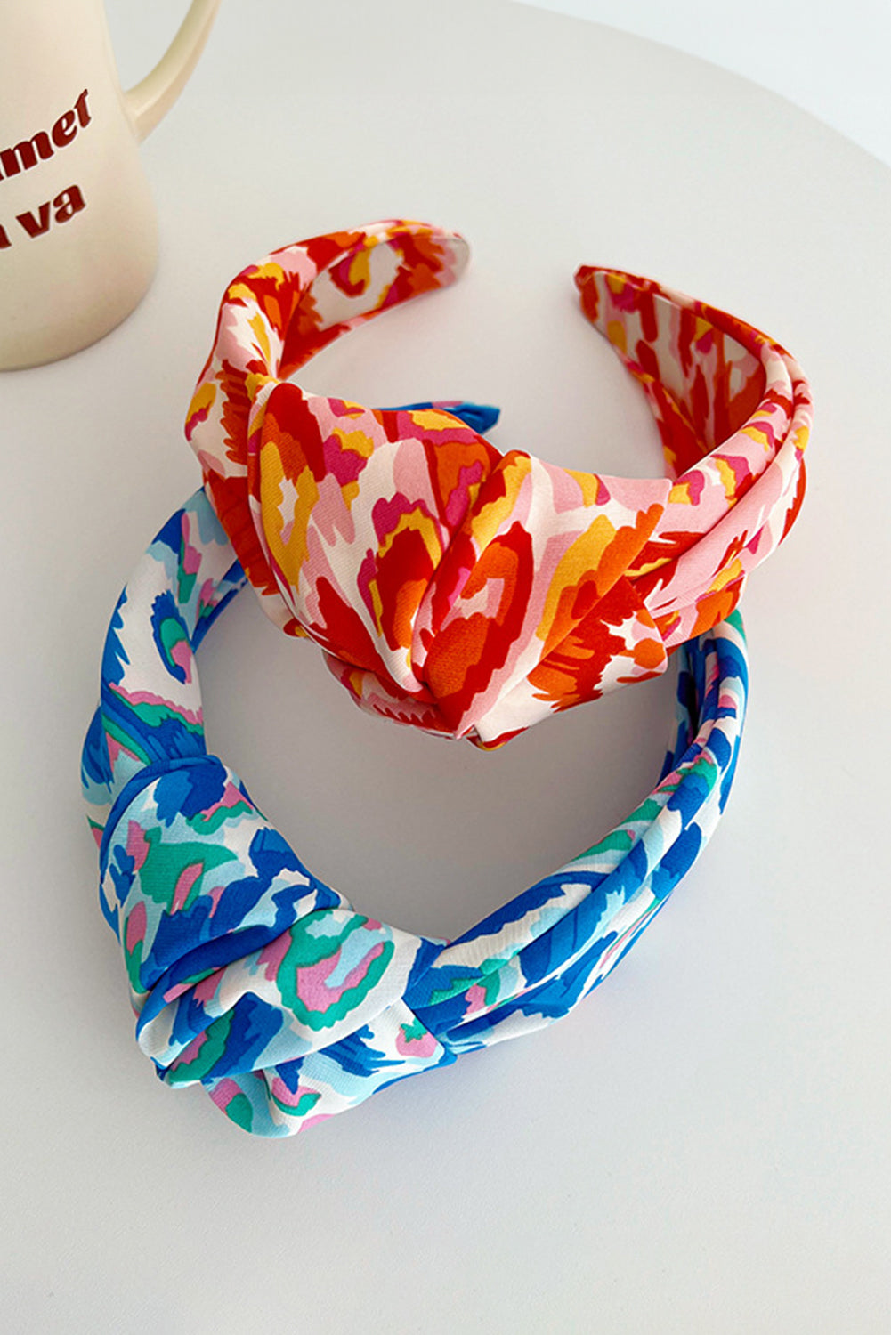 Blue Vacation Abstract Print Twisted Hairband
