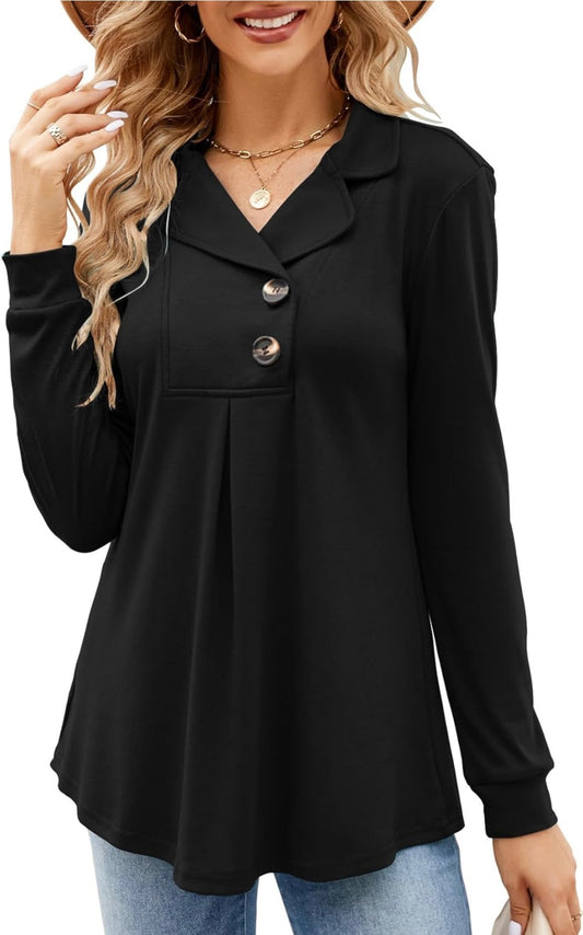 Long Sleeve Collared Knit Tunic