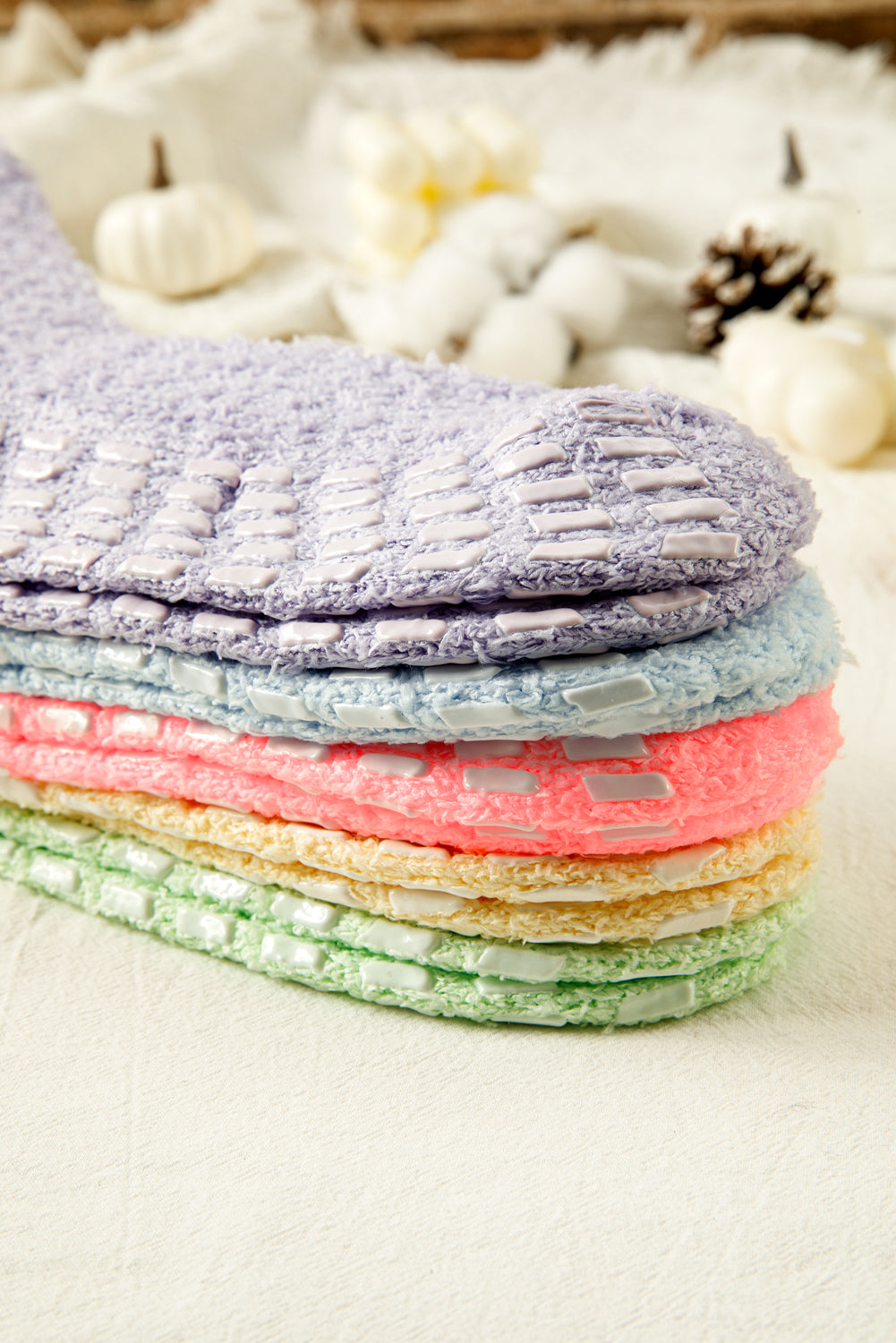 Pink Non-Slip Winter Cozy Fuzzy Socks Set
