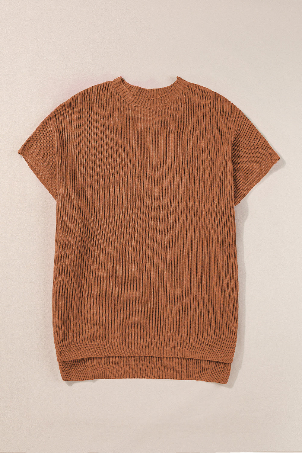 Side Slit Short Sleeve Oversized Sweater (4 colors)